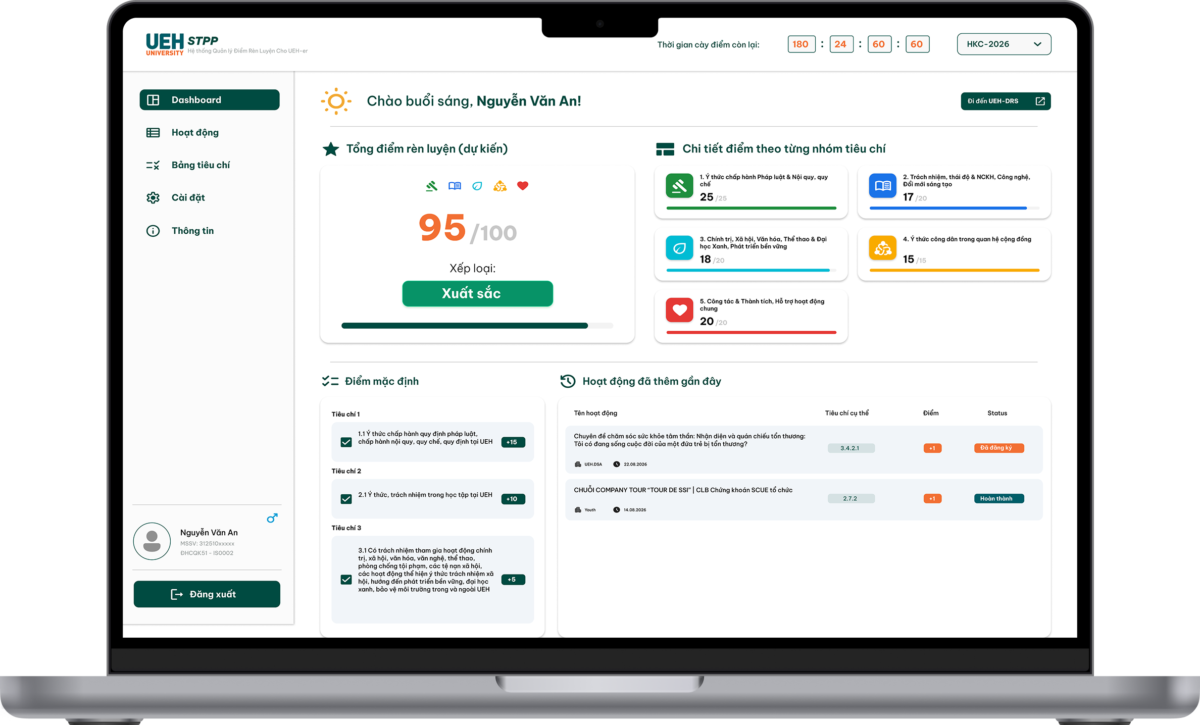 Màn hình demo STPP Portal trên laptop